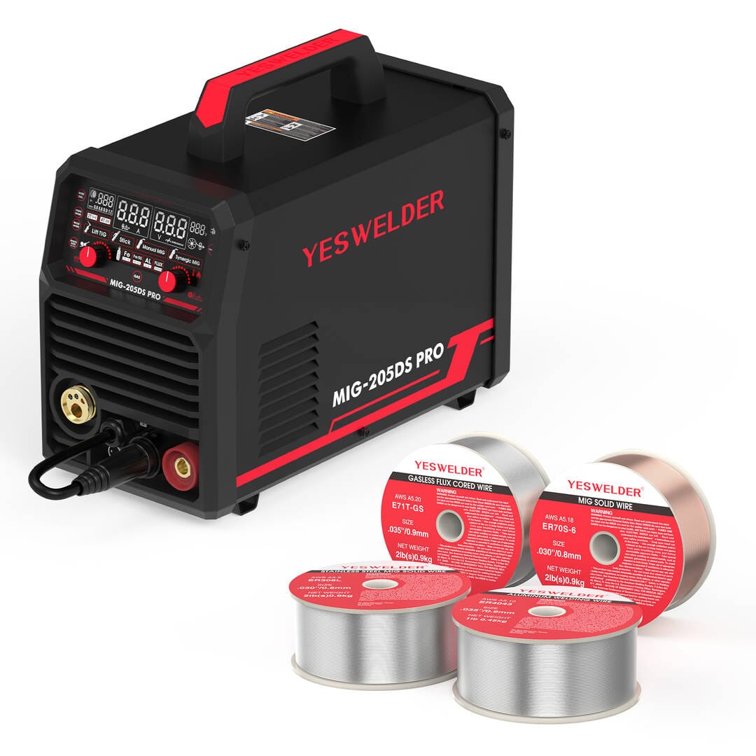 MIG-205DS-Pro Multi-Process MIG Aluminum Welder Hardware > Tools > Welders & Plasma Cutters YesWelder Welder+Flux Wire+Solid Wire+AL Wire+SS Wire 