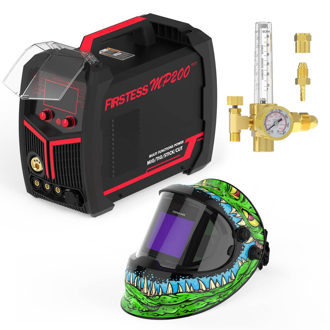 FIRSTESS MP200 5-in-1 Welder & Cutter Hardware > Tools > Welders & Plasma Cutters YesWelder Welder+Regulator+Helmet 