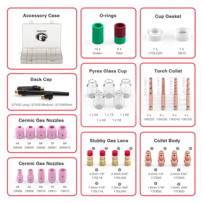 WP-17/18/26 Tig Welding Torch Consumables