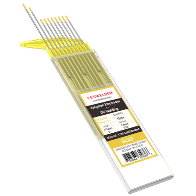 1.5% Lanthanated Tungsten Electrode (Gold, WL15) | YesWelder®TIG Welding Electrode Hardware > Tool Accessories >Tungsten YesWelder 1/16"x7" (1.6x175mm) 