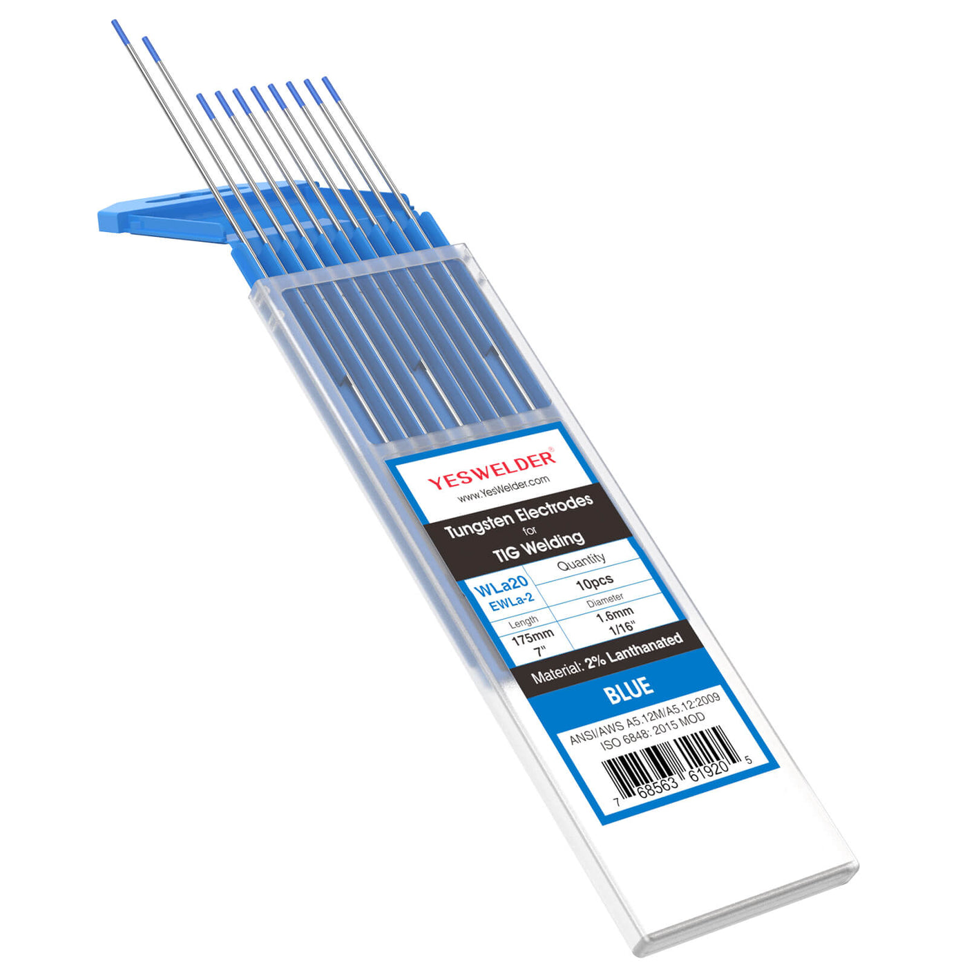 2% Lanthanated Tungsten Electrode (Blue,WL20) | YesWelder® TIG Welding Electrode Hardware > Tool Accessories >Tungsten YesWelder 1/16"x7" (1.6x175mm) 